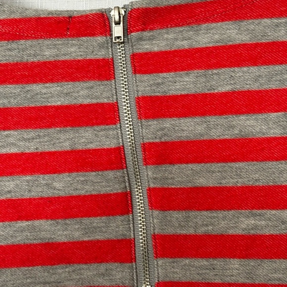 Banana Republic Gray and Orange striped zipper back top Size M - Picture 3 of 6